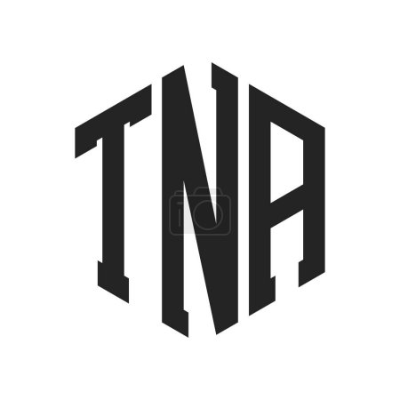TNA Logo Design. Initial Letter TNA Monogram Logo using Hexagon shape