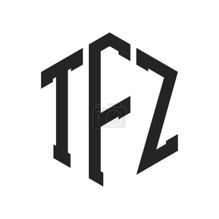 Téléchargez les illustrations : Conception de logo TFZ. Lettre initiale TFZ Monogram Logo utilisant la forme hexagonale - en licence libre de droit
