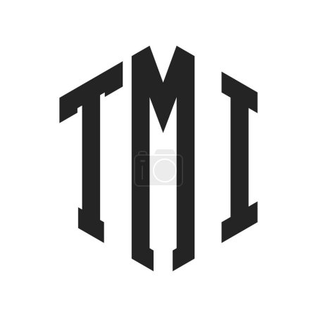TMI Logo Design. Anfangsbuchstabe TMI Monogramm Logo mit Hexagon-Form