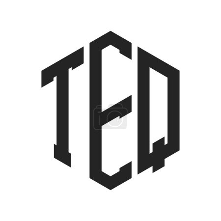 Téléchargez les illustrations : Conception de logo TEQ. Lettre initiale TEQ Monogram Logo utilisant la forme hexagonale - en licence libre de droit