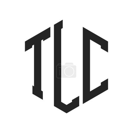 Diseño de Logo TLC. Logo inicial del monograma TLC con forma de hexágono
