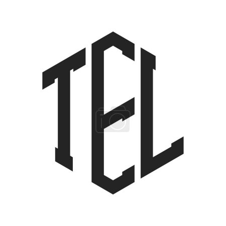 TEL Logo Design. Lettre initiale TEL Monogram Logo utilisant la forme hexagonale