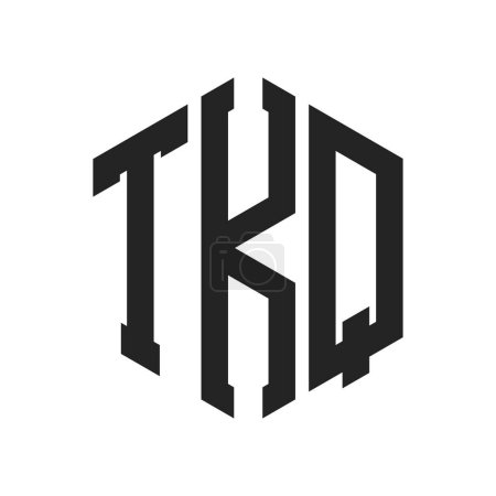 Téléchargez les illustrations : TKQ Logo Design. Lettre initiale TKQ Monogram Logo utilisant la forme hexagonale - en licence libre de droit