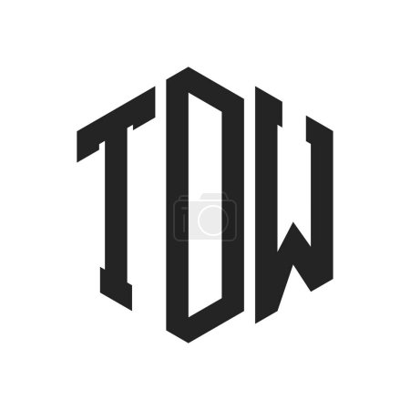 TDW Logo Design. Anfangsbuchstabe TDW Monogramm Logo mit Hexagon-Form