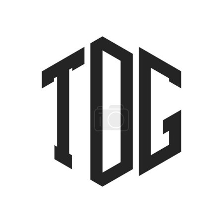 Diseño de Logo TDG. Logo inicial del monograma de la TDG de la letra usando la forma del hexágono