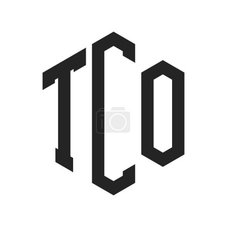 TCO Logo Design. Initial Letter TCO Monogram Logo using Hexagon shape