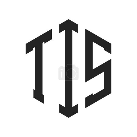 TIS Logo Design. Anfangsbuchstabe TIS Monogramm Logo mit Hexagon-Form