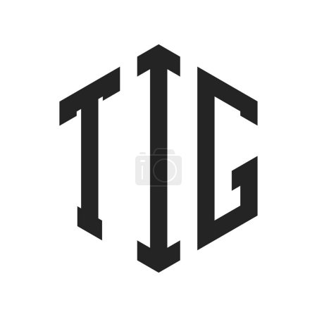 TIG Logo Design. Letra inicial TIG Monogram Logo con forma de hexágono