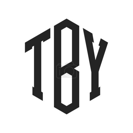 Illustration for TBY Logo Design. Initial Letter TBY Monogram Logo using Hexagon shape - Royalty Free Image