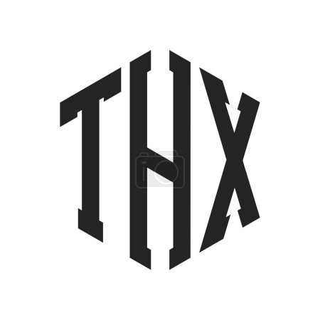 THX Logo Design. Initial Letter THX Monogram Logo using Hexagon shape