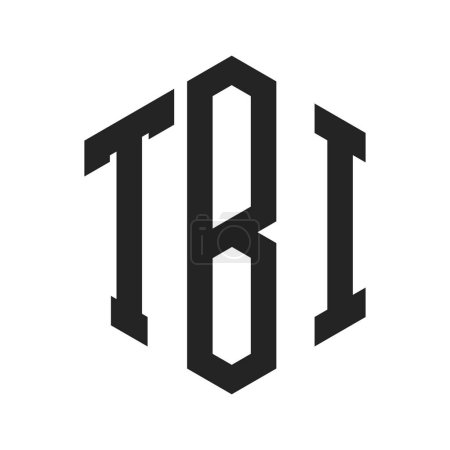 TBI Logo Design. Initial Letter TBI Monogram Logo mit Hexagon-Form