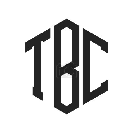 TBC Logo Design. Initial Letter TBC Monogram Logo mit Hexagon-Form