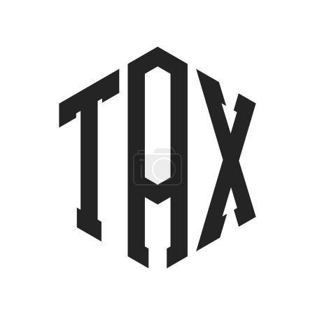 Conception du logo TAX. Lettre initiale TAX Monogramme Logo en utilisant la forme hexagonale