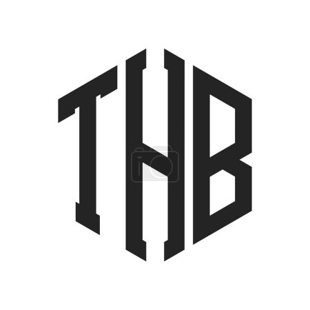 THB Logo Design. Initial Letter THB Monogram Logo using Hexagon shape