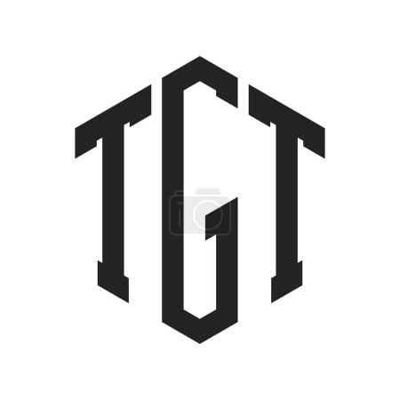 Ilustración de Diseño de Logo TGT. Logo inicial del monograma de la letra TGT usando la forma del hexágono - Imagen libre de derechos