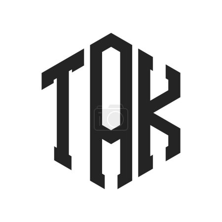 TAK Logo Design. Initial Letter TAK Monogram Logo using Hexagon shape