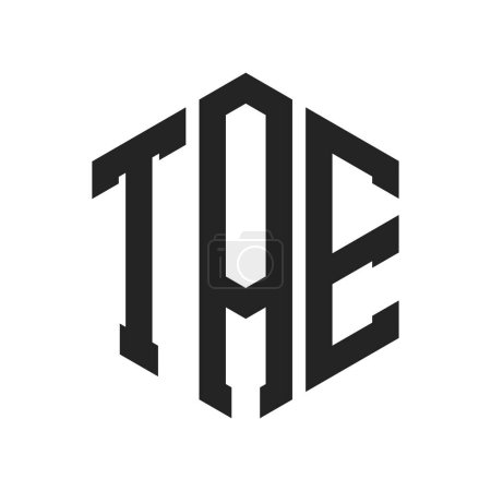 Illustration for TAE Logo Design. Initial Letter TAE Monogram Logo using Hexagon shape - Royalty Free Image