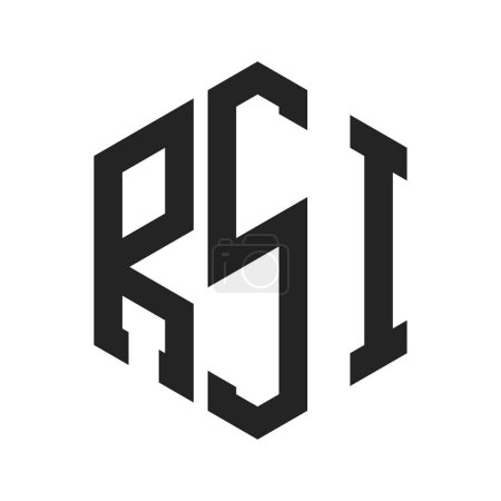 Ilustración de RSI Logo Design. Logo inicial RSI Monograma utilizando la forma del hexágono - Imagen libre de derechos