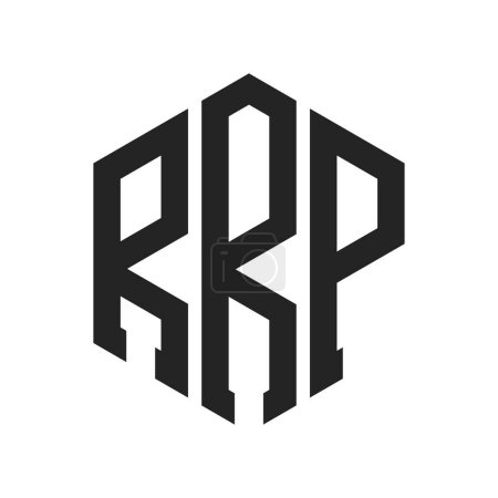 Conception du logo RRP. Logo de monogramme RRP de lettre initiale utilisant la forme hexagonale