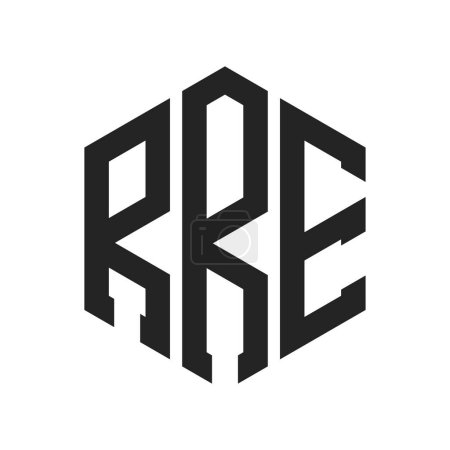RRE Logo Design. Anfangsbuchstabe RRE Monogramm Logo mit Hexagon-Form