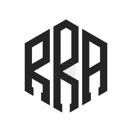 RRA Logo Design. Anfangsbuchstabe RRA Monogramm Logo mit Hexagon-Form