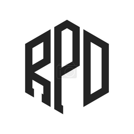 Illustration for RPD Logo Design. Initial Letter RPD Monogram Logo using Hexagon shape - Royalty Free Image