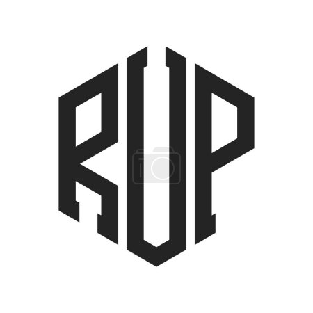 Téléchargez les illustrations : Conception de logo RUP. Lettre initiale RUP Monogram Logo utilisant la forme de l'hexagone - en licence libre de droit