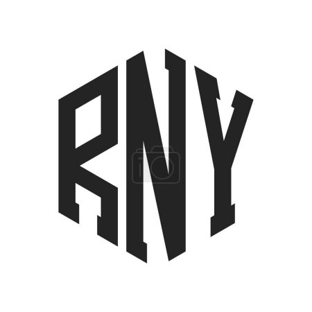 RNY Logo Design. Initial Letter RNY Monogram Logo using Hexagon shape