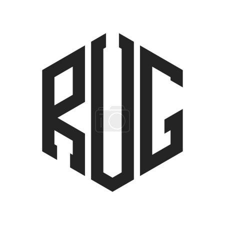 RUG Logo Design. Initial Letter RUG Monogram Logo using Hexagon shape