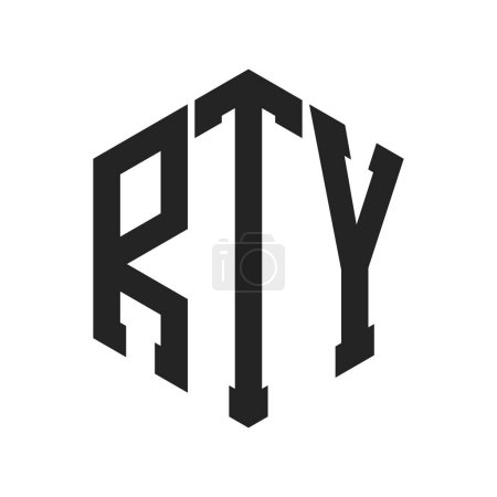 Illustration for RTY Logo Design. Initial Letter RTY Monogram Logo using Hexagon shape - Royalty Free Image