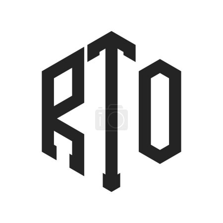 RTO Logo Design. Initial Letter RTO Monogram Logo using Hexagon shape