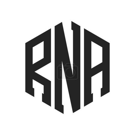 Conception de logo ARN. Logo initial de monogramme d'ARN de lettre utilisant la forme hexagonale
