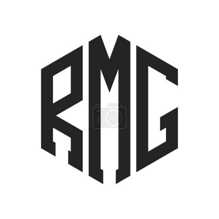 Téléchargez les illustrations : Conception de logo RMG. Lettre initiale Logo RMG Monogram en forme d'hexagone - en licence libre de droit