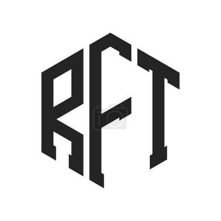 Téléchargez les illustrations : Conception de logo RFT. Lettre initiale Logo RFT Monogram utilisant la forme hexagonale - en licence libre de droit