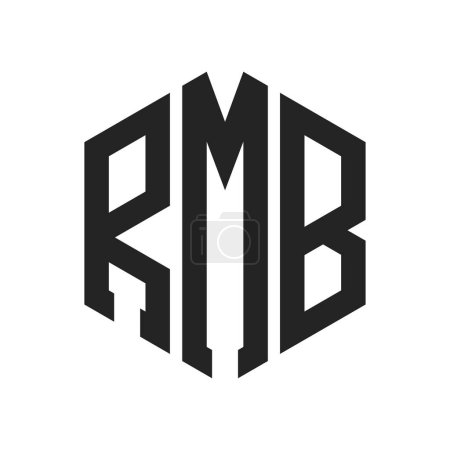 RMB Logo Design. Initial Letter RMB Monogram Logo using Hexagon shape