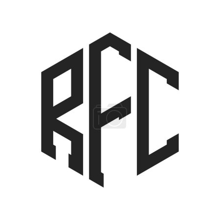 Diseño de Logo RFC. Logo inicial del monograma de RFC de la letra usando la forma del hexágono