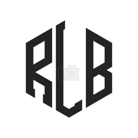 Illustration for RLB Logo Design. Initial Letter RLB Monogram Logo using Hexagon shape - Royalty Free Image