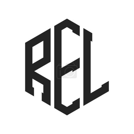 REL Logo Design. Anfangsbuchstabe REL Monogramm Logo mit Hexagon-Form