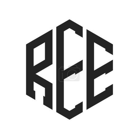 REE Logo Design. Initial Letter REE Monogram Logo mit Hexagon-Form