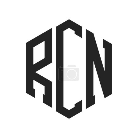 RCN Logo Design. Anfangsbuchstabe RCN Monogramm Logo mit Hexagon-Form