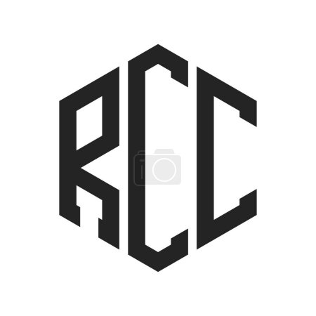Illustration for RCC Logo Design. Initial Letter RCC Monogram Logo using Hexagon shape - Royalty Free Image