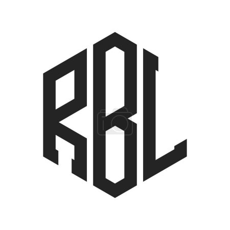 RBL Logo Design. Anfangsbuchstabe RBL Monogramm Logo mit Sechseck-Form