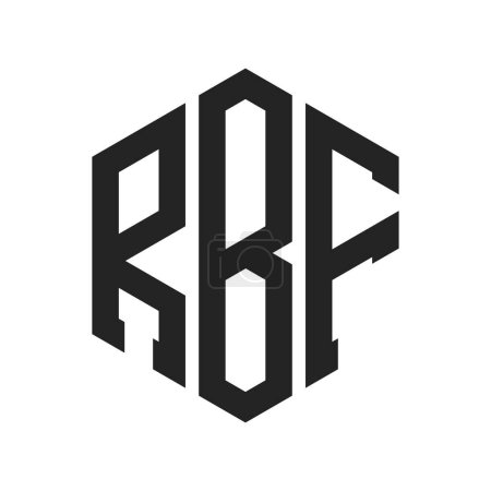 Illustration for RBF Logo Design. Initial Letter RBF Monogram Logo using Hexagon shape - Royalty Free Image