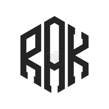 RAK Logo Design. Anfangsbuchstabe RAK Monogramm Logo mit Hexagon-Form