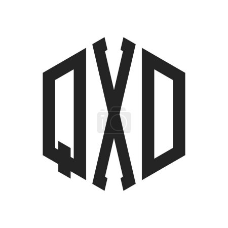 Conception de logo QXD. Lettre initiale logo monogramme QXD en utilisant la forme hexagonale