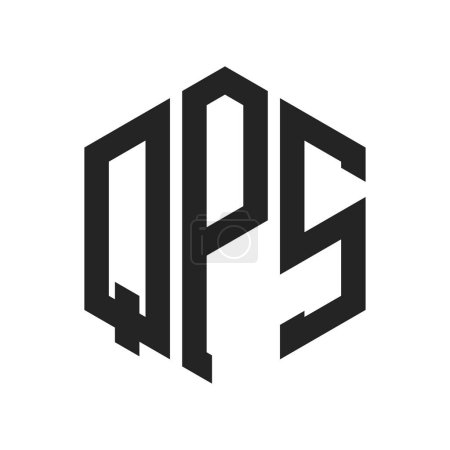 Illustration for QPS Logo Design. Initial Letter QPS Monogram Logo using Hexagon shape - Royalty Free Image
