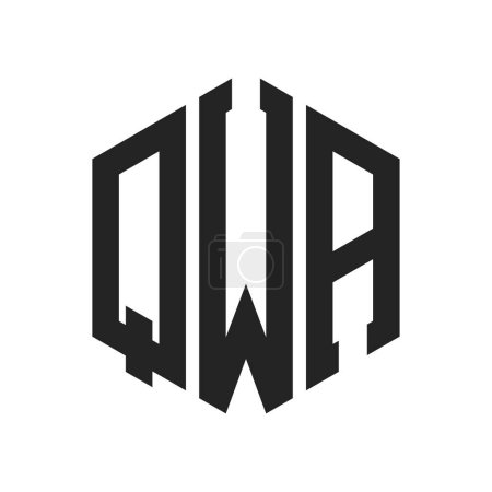 Téléchargez les illustrations : Conception du logo QWA. Lettre initiale logo monogramme QWA utilisant la forme hexagonale - en licence libre de droit