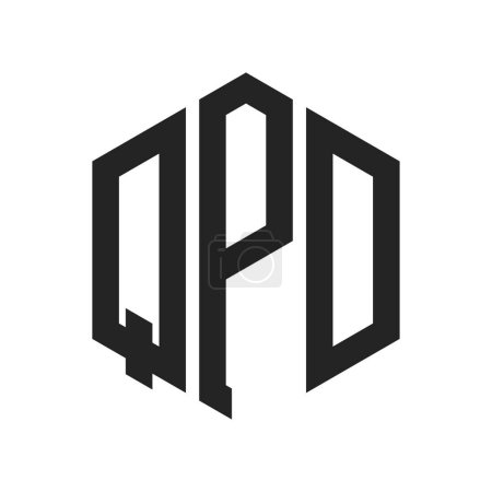 QPD Logo Design. Initial Letter QPD Monogram Logo using Hexagon shape