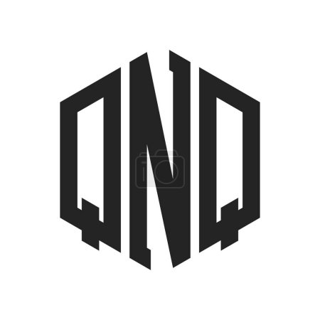 Ilustración de Diseño de Logo QNQ. Logo inicial del monograma QNQ de la letra usando la forma del hexágono - Imagen libre de derechos