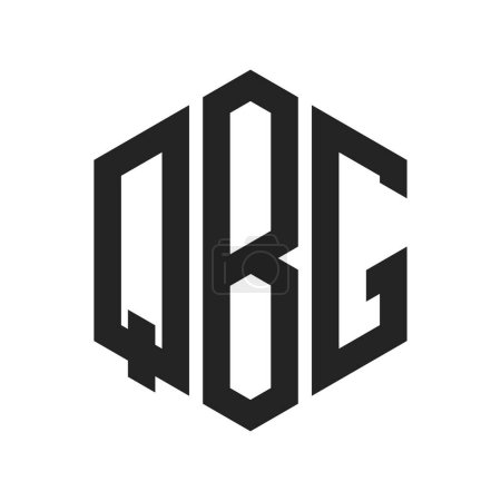 Téléchargez les illustrations : Conception du logo QBG. Lettre initiale Logo monogramme QBG en forme d'hexagone - en licence libre de droit